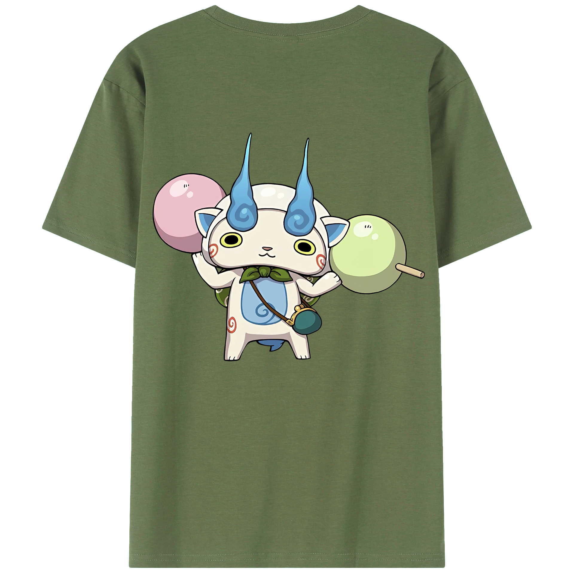 （画像用） 妖怪ウォッチ Yo-kai Watch 綿100％ メンズ半袖Tシャツ（バックプリント） 通気性
